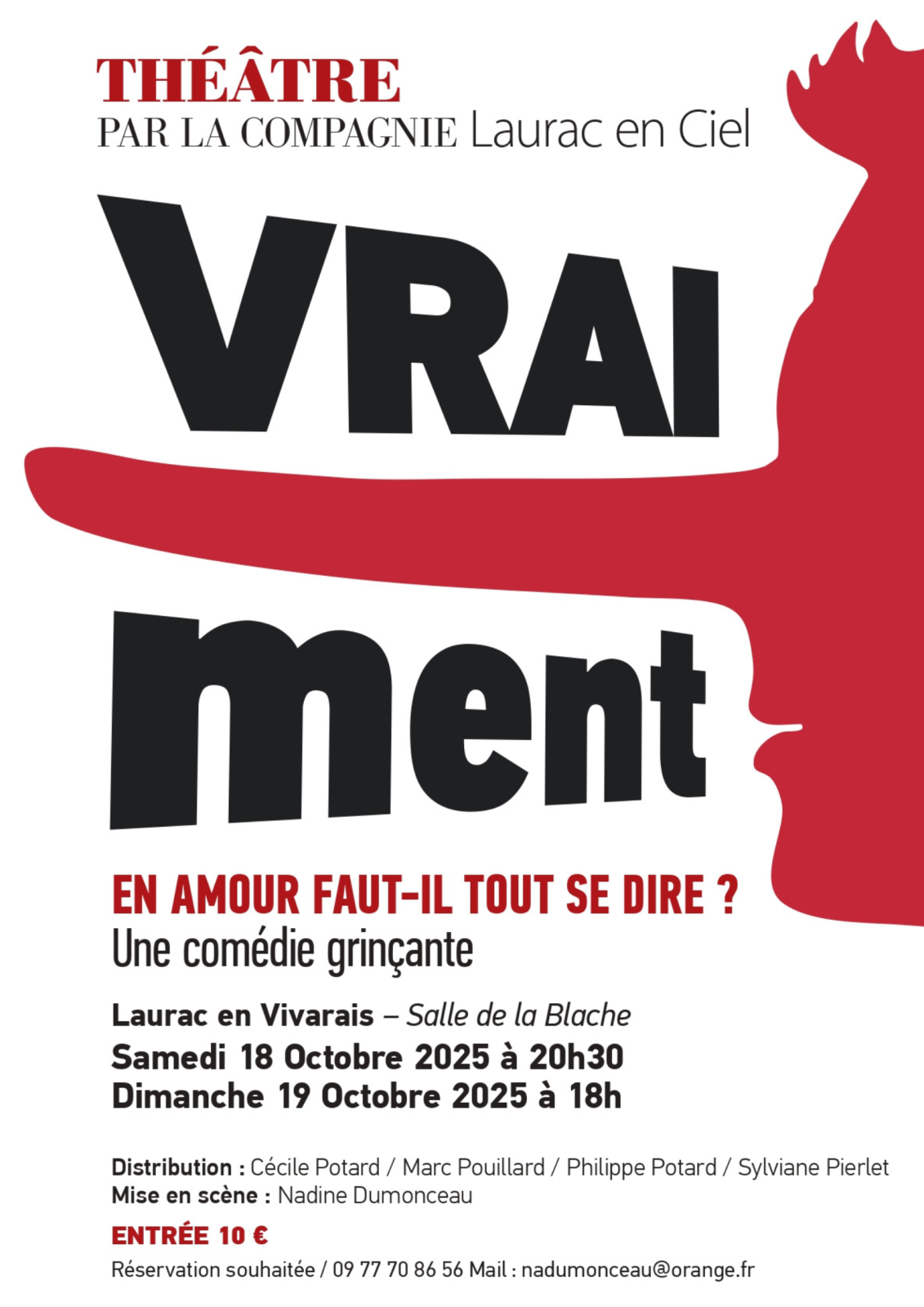Théâtre : VRAI ment ; en amour faut-il tout se dire ? – Cie Laurac en ciel_Laurac-en-Vivarais