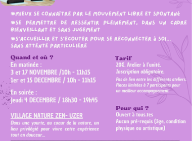 ATELIERS : DANSE DE PLEIN POTENTIEL® – DANSE ART-THÉRAPIE